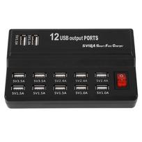 12 prievadų USB šakotuvas 5V 10A maitinimo adapteris įkrovimo stotelės adapteris įkroviklis namams kelionėms tipas EU PLUG