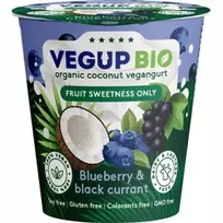 Ekologiškas kokosų desertas, VEGUP BIO, su mėlynėmis ir juodaisiais serbentais, 140 g