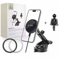 Tech-Protect MM15W-V4 Magnetic MagSafe 15W Car Holder for Cockpit / Windshield / Air Vent – Black