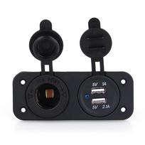Dvigubas USB automobilinis automatinis cigarečių degiklio lizdo skirstytuvas 12V įkroviklis maitinimo adapterio lizdas juoda