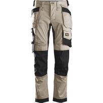 Darbinės kelnės iš tampraus audinio, su kabančiomis kišenėmis SNICKERS WORKWEAR 6241 AllroundWork, smėlinės