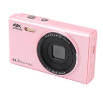 4K Digital Camera for Teens Kids 44MP 16X Digital Zoom Autofocus Anti Shake 2.4 Inch Screen Pocket rožinė