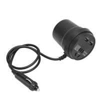 Juodas automobilio keitiklis 150 W DC 12–24 V į AC 110 V–220 V keitiklis 2 USB prievado maitinimo adapteris automobiliui