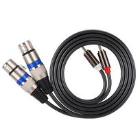 Dvigubas RCA vyriškas ir dvigubas XLR moteriškas garso adapterio kabelio sujungimo laidas Dviejų eilių PVC laidas