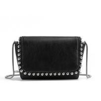 Women's Square Rivet Black Bag Crossbody Chain Small Shoulder Bag