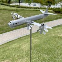 Tvirtovės lėktuvo vėjo malūno metaliniai amatai sodo kiemo ornamentas 3D dekoracija vėjo varpelis Airplane Windmill