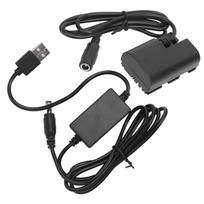 LPE6 Dummy Battery DC Coupler Power Adapter with USB Drive Cable for Canon 5D2 5D3 5D4 6D 6D2 gray