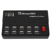 12 prievadų USB šakotuvas 5V 12A maitinimo adapteris, įkrovimo stotelė, adapteris, įkroviklis namams, kelionių tipas