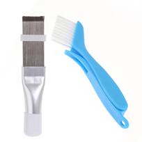 4 vnt. Oro kondicionieriaus kondensatoriaus lamelių valymo šepetėlių ir šukų rinkinys Lamelių valiklis Lamelių tiesintuvas 1 Folding Brush & 1 SS Fin Comb