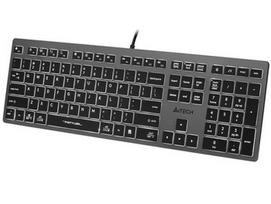 A4Tech FSTYLER FX60H (White Backlit) klaviatūra USB QWERTY Juoda, Pilka