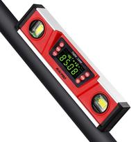 RISEPRO 25 cm/10 colių skaitmeninis magnetinis gulsčiukas ir protektorius IP54 apsaugotas elektroninis burbulinis inklinometras, kampo matuoklis, matuoklis su dideliu VA ekranu ir V formos griovelio pagrindu