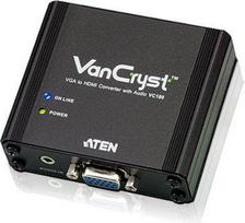 AV adapteris Aten HDMI - D-Sub (VGA) + Jack 3,5mm juoda (VC180- AT-G)