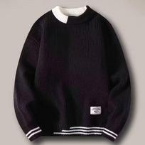 Men's Retro Japanese-Style Winter Sweater: Thick, Loose, High-End Student Jacket 2XL juoda