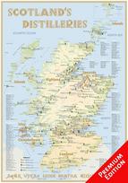 Whisky Distilleries Scotland - Poster 70x100cm Premium Edition: The Scottish Whisky Landscape in Overview 1 : 600 000