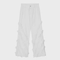Men's Retro High Street Raw Edge Straight Jeans Small balta