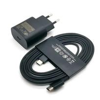Įkroviklis 25 W itin greito įkrovimo adapteris 1,8 M C tipo laidas, skirtas Galaxy S20 S21 S22 S23 S24 Ultra Z Flip Fold 6 5 4 3 2 Black-With 3A Cable