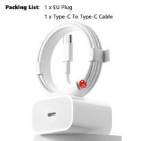 VAORLO Charging Set PD 20W Fast Charger Type-C To Type-C/IOS Charger+Data Cabkle Super Charger For iphone 13 13pro 14 14Pro 15 15Pro EU Charger+Type-C Output balta