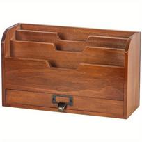 29,4*11*17,9cm1vnt Retro medinė stalviršio stalčiukų stiliaus laikymo dėžutė, biuro reikmenų dokumentų organizatorius medinė dėžutė stalviršio netvarkai tvarkyti. 1pc