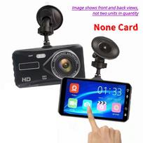 Aukštos raiškos 4 colių 2.5D jutiklinis ekranas Dvigubo įrašo automobilinis DVR 24 valandų parkavimo monitorius 1080P prietaisų skydelio kamera GPS/Navigacijos įranga Acc 【1 Lens】None Card juoda