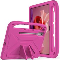 Lenovo Tab P12 2023 12,7 colio TB-371FC TB-370FU TB-370XU Dėklas EVA Smūgiams atsparus Vaikams saugus Rankena Stovas Planšetinio kompiuterio dangtelis Lenovo P12 2023 rožinė raudona spalva