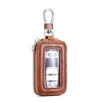 Luxury Car Remote Key Case: Unisex, Large Capacity, Zipper Closure with Portable Clip geltona