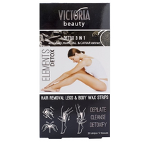 Victoria Beauty depiliacinės vaško juostelės kojoms ir kūnui su anglimi, jautriai odai, 20vnt