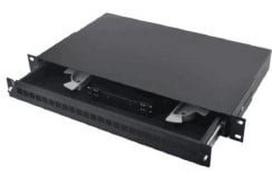 Optinė komutacinė panelė 19\" ODF 24 SC (SC, FC, ST, LC, RAL9044, 482x50mm)