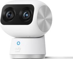 "eufy S350 Indoor Security Cam", dvi kameros, 4K UHD raiška, stebėjimo kamera su 8× priartinimu ir 360° PTZ, žmogaus / gyvūno dirbtinis intelektas, idealiai tinka kūdikių monitoriui / naminių gyvūnėlių kamerai / namų stebėjimui, dviejų juostų "Wi-Fi" 6
