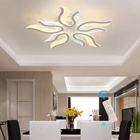 "Ganeed" modernus LED lubų šviestuvas, reguliuojamas, 50 W lubų šviestuvas, šviestuvo lemputė, šaltai balta, akrilo liepsnos forma, lubų šviestuvas, šviestuvas, su nuotolinio valdymo pulteliu