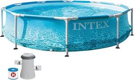 "Intex" 10 pėdų x 30 colių paplūdimio metalinio rėmo baseino rinkinys