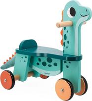 "Janod Portosaurus" dinozaurų antkaklis, sėdynės aukštis 21 cm, nuimama pliušinė uodega, mokymosi žaislas, pagamintas iš FSC medienos, nuo 12 mėnesių, J05828, mėlynas, didelis