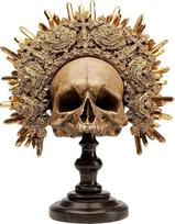 "Kare" dizaino dekoratyvinis daiktas "King Skull", rudos spalvos, skulptūra, kaukolės motyvas, dekoratyvinė kaukolė, rankų darbo, rankų darbo, unikalus 42 x 34 x 20 cm (V x Š x G)