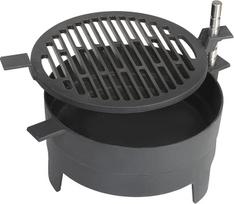 "Morsø Grill '71 Table" - medžio anglių kepsninė su pasukamomis ketaus kepimo grotelėmis, stalo kepsninė balkonui, terasai ir lauke, švaraus dizaino, 33 x 31 cm, juoda