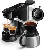 "Philips" buitinė technika "Senseo" kavos virimo aparatas su perjungimo padėkliuku ir filtru, kavos virimo technologija "2-in-1", 1 l vandens talpa, 7 puodeliai per vieną ciklą, juodas fortepijoninis lakas (HD6592/64)