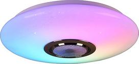 "Reality Leuchten Musica R69031101 LED lubų šviestuvas, plastikinis, baltas, su 15,5 W Rainbow LED, "Bluetooth" garsiakalbiu, nuotolinio valdymo pultu, reguliatoriumi, spalvų keitimu
