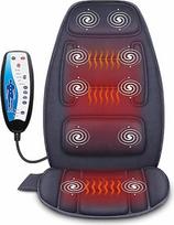 "Snailax" masažinis sėdynės užvalkalas su šiluma, 10 vibracijos variklių, masažinė pagalvėlė su vibracija nugarai ir kaklui, atpalaiduojanti sėdynės pagalvėlė, nugaros masažuoklis namams, biurui, dovanoms