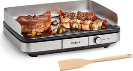 "Tefal Maxi Plancha CB690D" elektrinis stalinis grilis | Ypač didelis | Neprideganti teppanyaki plokštė | Lengvai valomas | Galima naudoti patalpose ir lauke | Pridedama nuimama apsauga nuo vėjo + mentelė | 2300 W,