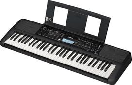 "Yamaha PSR-E383" nešiojamoji klaviatūra pradedantiesiems - 650 instrumentų garsų ir greičio klavišų su 48 balsų polifonija - apima 2 internetines klaviatūros pamokas "Yamaha" muzikos mokykloje