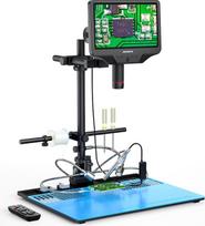 Andonstar AD409 Max HDMI skaitmeninis mikroskopas su litavimo stotimi, endoskopas, 10,1 colio LCD ekranas, 300X USB elektroninė mikroskopo kamera profesionaliam PCB litavimui, palaiko Windows PC