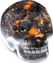 AWNL Vikingų krištolo kaukolės ornamento galvos skulptūra su Yooperlite
