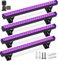 Barrina Black Light UV LED Bar, 10 W 28 cm USB Black Light Bar, Adjustable Black Light Lamp for Party, Body Colours, Halloween Decorations, Portable UV LED Black Light for Bedroom, Pack of 4