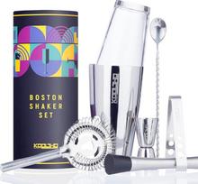 Bostono kokteilių plaktuvų rinkinys Glas Cocktailshaker, kokteilių plaktuvų stiklinė Edelstahl Set Geschenk für Frauen Männer, Bostono plaktuvų rinkinys Glas Barkeeper Set Profi mit Hawthorne Strainer und Bartender Cocktails Zubehör