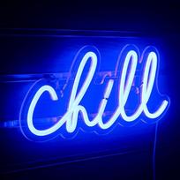 Chill Light Reklama Mėlyna LED ženklas Chill Neon sienos šviesos raidės Neon ženklas sienų apdaila Neon šviesos miegamojo baras viešbutis žaidimų kambarys