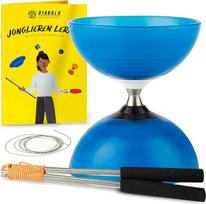Diabolo rinkinys su "Henrys Beach Free Ball Bearing Diabolo" - profesionalus rinkinys (mėlynas)