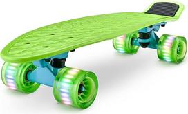 Hurtle, Mini Cruiser Skateboard für Kinder & Erwachsene Skateboard Kinder ab 5 Jahre Mädchen & Junge, Penny Board mit LED Rollen, Anti-Rutsch Deck, Pennyboard für Anfänger & Fortgeschrittene, Max100kg