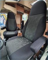 Individualūs sėdynių užvalkalai Apsauginiai užvalkalai Piloto sėdynės Vairuotojo ir keleivio sėdynių rinkinys, suderinamas su "Fiat Ducato" 821 Black