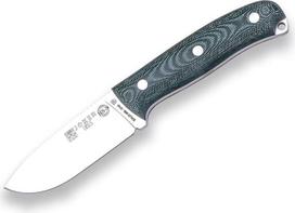 Joker Ursus CV116-P Survival Sports Knife with Micarta Canvas Green Handle, 10 cm Blade Made of Böhler N695, with Leather Sheath and Fire Steel, Tool for Fishing, Hunting, Camping and Hiking