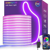 KANTUTOE Neon LED Strip, 10 m LED Strip with Remote Control / App Control, 24 V Flexible IP65 Waterproof Music Sync Gaming LED Hose, Rope LED Strip for Bedroom Oudoor Decoration