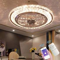 LED lubų ventiliatorius su apšvietimu, tylus krištolo ventiliatoriaus šviestuvas su nuotolinio valdymo pulteliu, užtamsinimas, laikrodinis ventiliatoriaus lubų apšvietimas, 72 W modernus ventiliatoriaus lubų šviestuvas vaikų kambariui, miegamajam, svetain