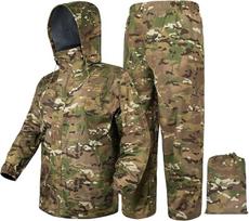 LOOGU Camo lietaus kostiumas - lietaus įranga vyrams Neperšlampamas lengvas lietpaltis Kvėpuojantis vyriškas lietpaltis su gobtuvu
